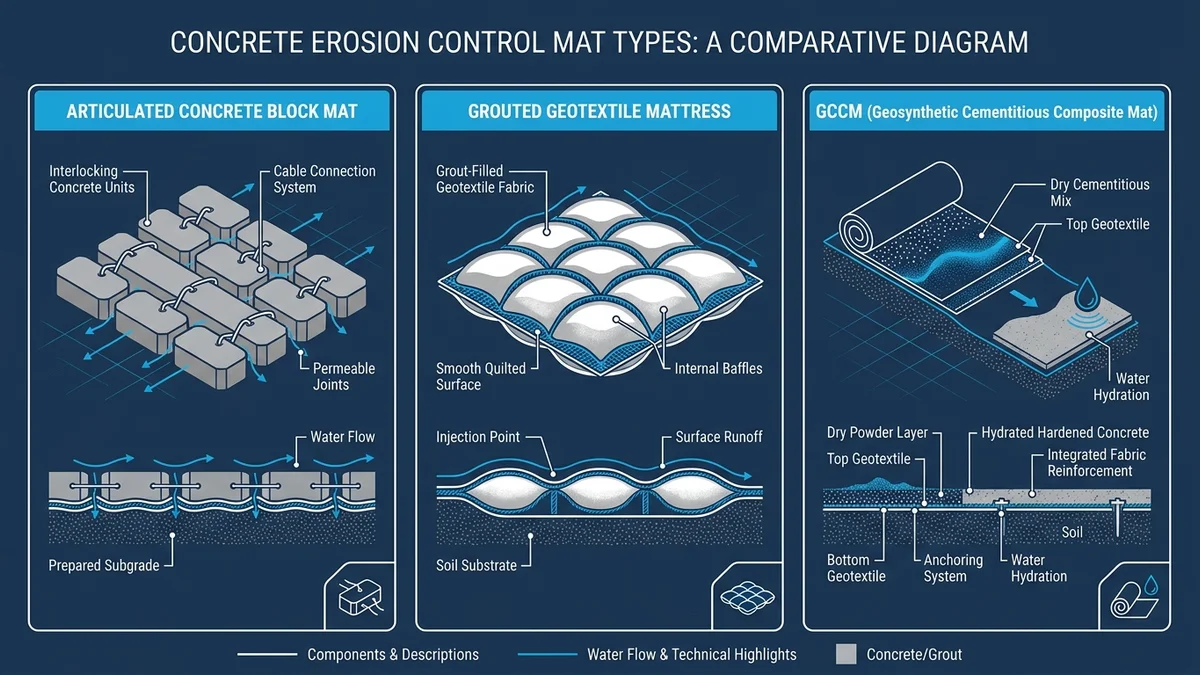 Concrete Erosion Control Mats: Types & Choice
