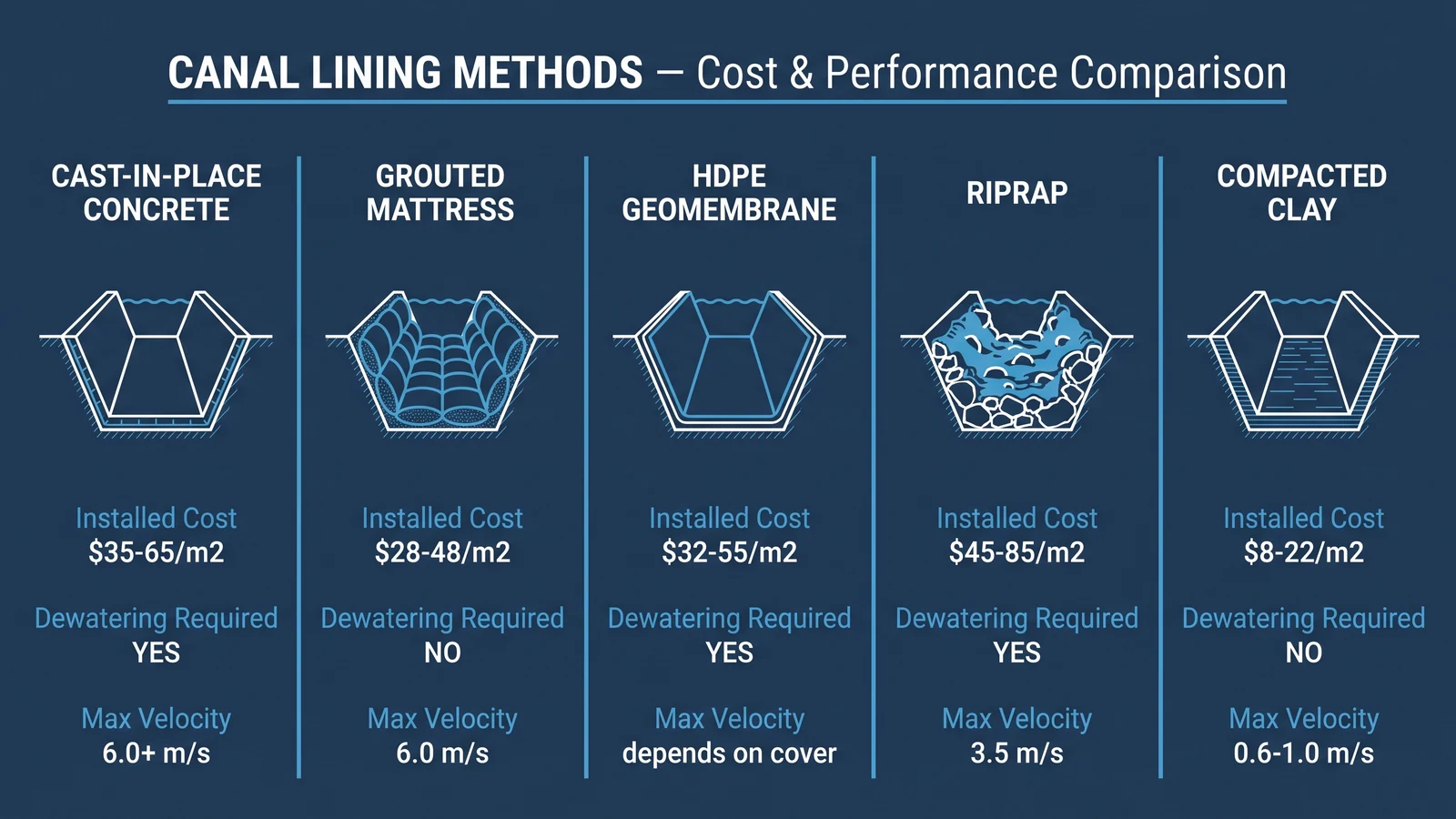 Canal Lining Methods Compared (2026)